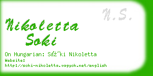 nikoletta soki business card