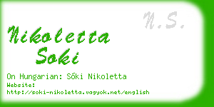 nikoletta soki business card